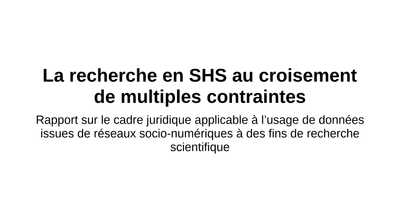 Rapport : La recherche en SHS au croisement de multiples contraintes